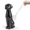 Allure Home Creations 2pc Black Labrador Ceramic Toilet Brush Holder with Plastic Brush Cleaning Accessories Set - 3 of 4