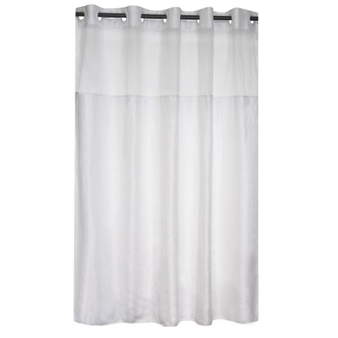 Herringbone Shower Curtain With Liner, White Hookless Shower Curtain With Liner