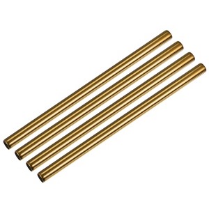 Unique Bargains Smooth Large Cocktail Juice Reusable Metal Straws 4 Pcs - 1 of 3