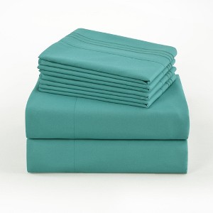 Marcielo 4/6 Pcs Soft Solid & Embroidery Bed Sheets Set - 1 of 4