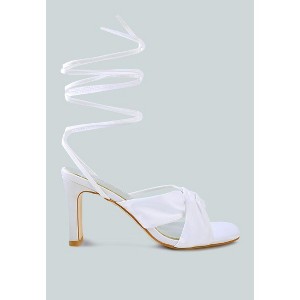 Chasm Satin Ruched Strap Tie Up Sandals Women - 1 of 4