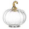NAYSAYE Set of 4 Clear Glass Pumpkins Ornament Holiday Decor for Fall Harvest Festival Thanksgiving Tabletop Display, Clear, 14"*12"*8" - 3 of 4