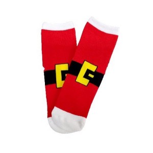 Santa's Belt Socks for Kids - (Ages 0-7) from the Sock Panda - Great for Christmas Time - 1 of 3