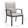COWLOWN 4 Piece Aluminum Fixed Dining Chair, Single Seat, Painted Finish with 1.97-Inch Seat and Back Cushion, Perfect for Outdoor Use - 3 of 4