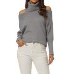 Seta T Women's Cold Shoulder Batwing Long Sleeve Turtleneck Pullover Knit Fall Sweater Tops