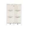 4-Panel White Room Divider with Frame (Warm White) - 4 of 4