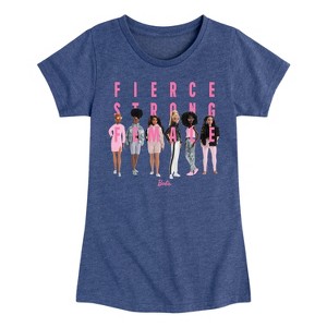 Girls' - Barbie - Fierce Strong Female Fitted Short Sleeve Graphic T-Shirt - 1 of 4