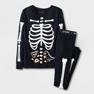 Boys' 2pc Skeleton 100% Cotton Pajama Set - Cat & Jack™ Black