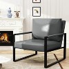 Hooseng Modern Style PU Leather Accent Armchair With Backrest And Seat Cushions, Comfy Upholstered Lounge Chair With Metal Frame And Ergonomic Design - 2 of 4
