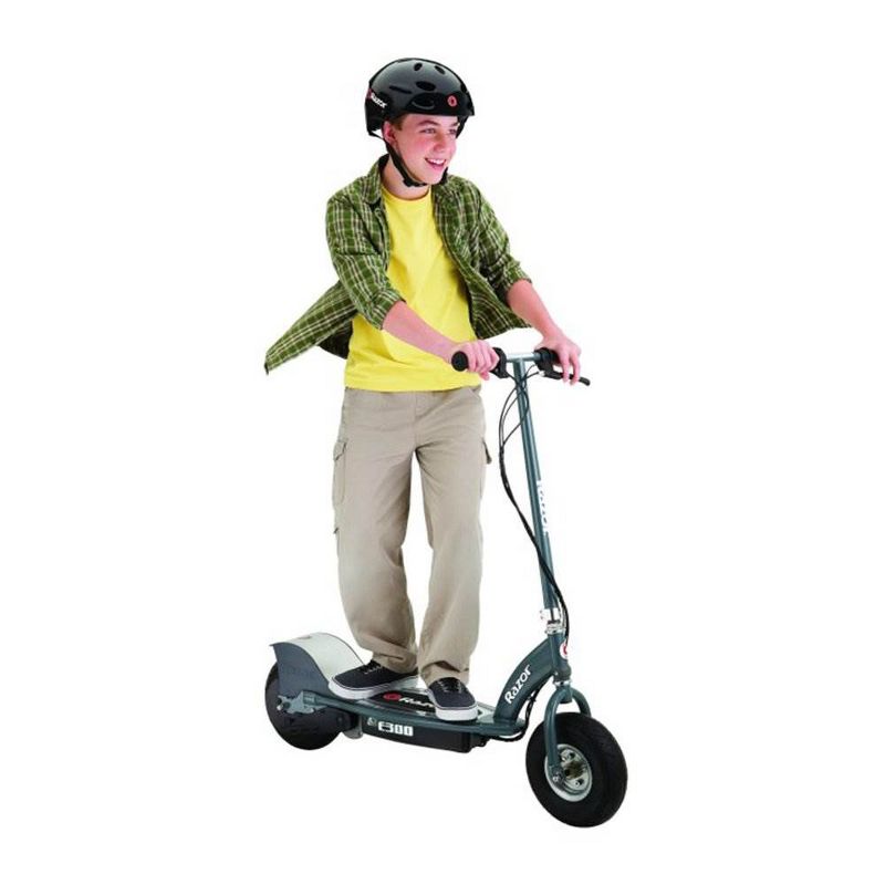 Razor E300 Durable Adult & Teen Ride-On 24V Motorized High-Torque Power Electric Scooter, Speeds up to 15 MPH with Brakes and 9" Pneumatic Tires, Gray, 2 of 7