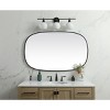 Elegant Lighting Metal Frame Oval Mirror 30x48 Inch in Black - 2 of 4