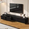 78'' Luxury Fluted TV Stand for TVs Up to 85",Faux Marble Top Media Console with 4 Drawers – The Pop Home - 2 of 4
