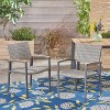 NicBex Outdoor Dining Chairs Set of 2 Modern Rattan Style Armchair with Backrest for Patio,Garden,Gray - 4 of 4