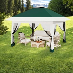 13x13 Pop-Up Canopy Tent with Mosquito Netting, Heavy Duty Gazebo with Waterproof UV Double Roof - 1 of 4