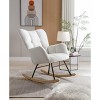 Teddy Fabric Tufted Upholstered Rocking Chair for Nursery Bedroom - 4 of 4