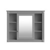 ALEXOUN 35'' x 28'' Wall Mounted Bathroom Bathroom Mirro,Modern Bathroom Mirror with Wall Cabinet,Mirror Cabinet with 6 Open Shelves - 4 of 4