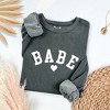 Simply Sage Market Women's Lightweight Garment Dyed Graphic Sweatshirt Babe Heart - 3 of 4