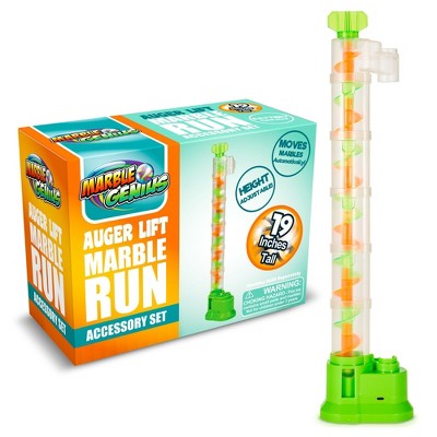 Marble Genius Auger Lift: 5 Piece Expandable Marble Run Accessory Set, Automatically Elevates Marbles Up to 19 Inches