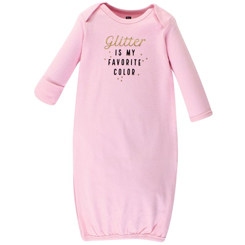 Hudson Baby Girl Cotton Gowns, Sparkle, Preemie/Newborn, 4 of 6