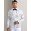 INSPIRE CHIC Men's One Button Slim Fit Contrasting Color Striped Blazers - 2 of 4