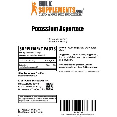 BulkSupplements Potassium Aspartate Powder