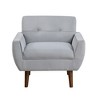 Velvet Upholstery Solid Wood Tufted Contemporary Accent Chair with Foam Cushions, Attached Cushions and Dark Brown Legs - 2 of 4