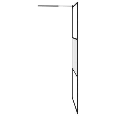 Modern Black ESG Glass Walk-In Shower Wall 45.3" x 76.8"