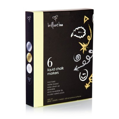 Brilliant Bee Liquid Chalk Markers Set with Reversible Tip
