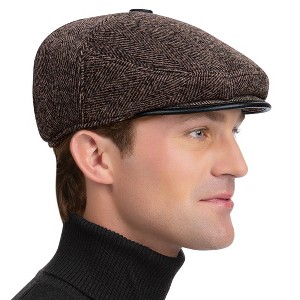 Collections Etc Men's Herringbone Flannel Hat - 1 of 4