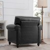 Classic 84''W Chesterfield PU Leather Sofa, 3-Seater/1-Seater Couch with Rolled Arms and Nailhead Trim for Living Room or Office – ModernLuxe - 3 of 4