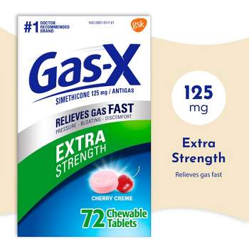 Gas-X Extra Strength Anti-gas Cherry Creme Chewable Tablets to Relieve Excess Gas - 72ct
