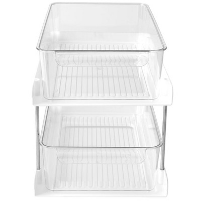 The Lakeside Collection Sliding Plastic Drawer Storage Organizer - 2-Tier