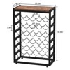 Itopfox 6-Tier Free Standing Wine Rack with Wooden Table Top, Sturdy Metal Bottle Holder for Kitchen Bar Pantry, Holds 30 Bottles - 3 of 4
