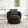 KWPZQEB Modern Accent Chair, 360° Swivel Barrel Chair with Pillow, Chenille Armchair Club Chair for Living Room Bedroom - 3 of 4