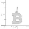 Black Bow Jewelry 14k White Gold, Amanda Collection, Small Block Style Initial B Pendant - 4 of 4