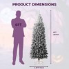 6FT Black Gradient Pencil Christmas Tree – Prelit with 100 Dual Color LEDs, Snow Flocked, 320 Branch Tips, Metal Stand - 2 of 4