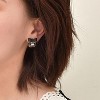 Bow Stud Earrings for Women Black Bow Earrings Fashion Black Faux Crystal Statement Earrings Christmas Cute Jewelry Gifts for Women - 2 of 4