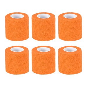 Unique Bargains Self-Adhesive Elastic Breathable Bandage Athletic Tapes 6 Rolls 1" x 177" - 1 of 4