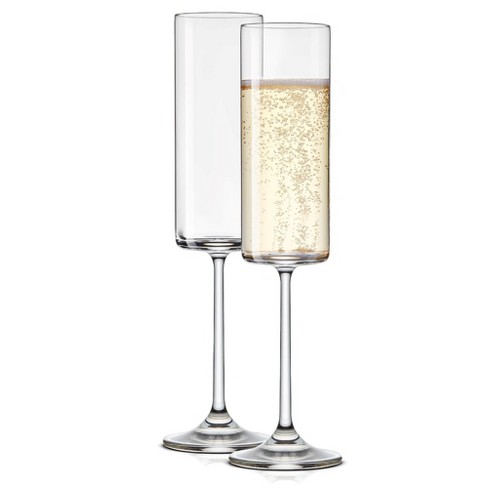 JoyJolt Claire Crystal Cylinder Champagne Glasses - Set of 2 Champagne Flutes - 5.7 oz - image 1 of 4