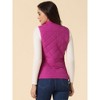 Allegra K Women's Stand Collar Lightweight Gilet Quilted Zip Vest - 4 of 4