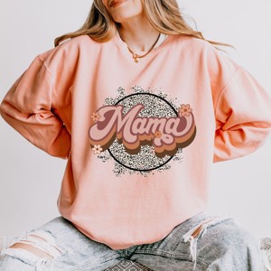 Simply Sage Market Mama Leopard Circle Lightweight Garment Dyed Sweatshirt - 1 of 4