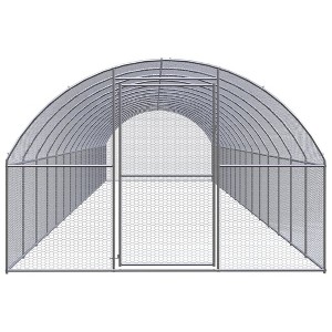 vidaXL Chicken Coop Silver Galvanized Steel Large Durable Chicken Coop - 1 of 4