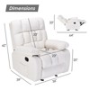 Lirago Beige Leather Recliner Chair with Footrest & Side Pocket-Adjustable Reclining Chair for Home - 4 of 4