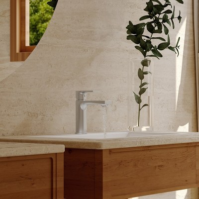 Brushed Nickel Single-Handle Modern Bathroom Faucet
