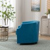 Swivel Barrel Accent Chair, Mid-Century Club Chair with Copper Nailhead Trim for Living Room – Cuddlewood - 4 of 4