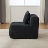 SEVOBAL Sofas Modular Cloud Armless Accent Chair with Ottoman Set and Deep Seat Design for Modern Living Spaces, Black, 63.4"*32"*31.1" - 4 of 4