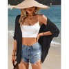 Coolmee Women's Short Sleeve Cardigans Summer Open Front Hollowed Out Shrug Sweaters Knit Sweater Tops Lightweight Cardigans S Black - 4 of 4