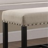 Okak Elegant Nailhead Trim Ottoman Bench with Wooden Legs,Upholstered Shoe Bench Dining Bench for Living Room,Entryway - 4 of 4