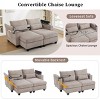 63" Convertible Chaise Lounge Loveseat Sofa Bed, Corduroy Sleeper with USB Ports, Cup Holders & Storage for Living Room-3irtyhousy - 2 of 4