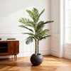 Zeus & Ruta Artificial Golden Cane Palm Tree with Black Plastic Pot for Indoor Outdoor Decoration, 1pc/Set - 3 of 4